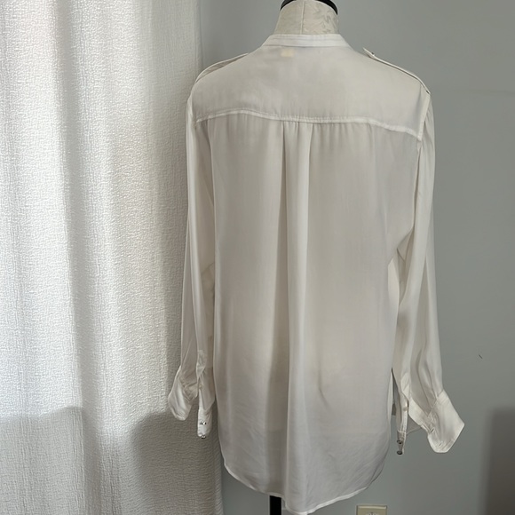 Silk Tuxedo Pin-tucked Oversized Shirt Blouse by Isabel Marant. - Picture 4 of 7